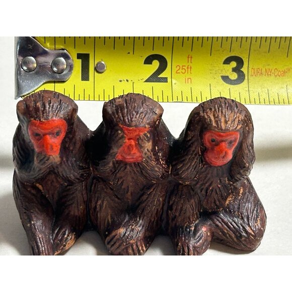 Vintage Hear No Evil‎ See No Evil Speak No Evil Monkeys Figurine Occupied Japan - Picture 5 of 5